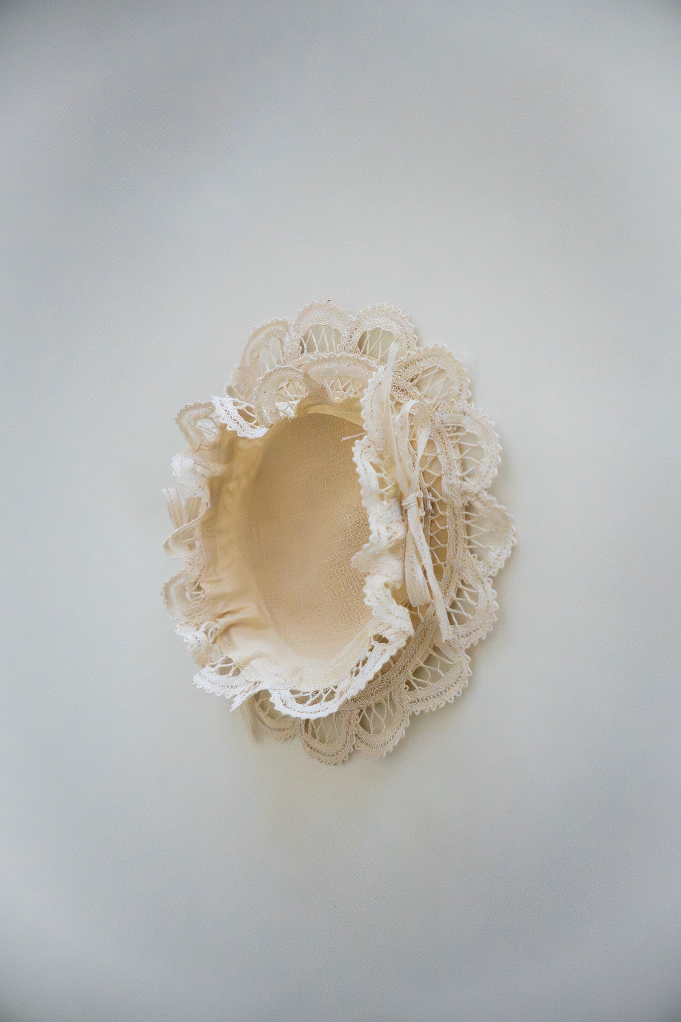 Handmade Bruges lace basket