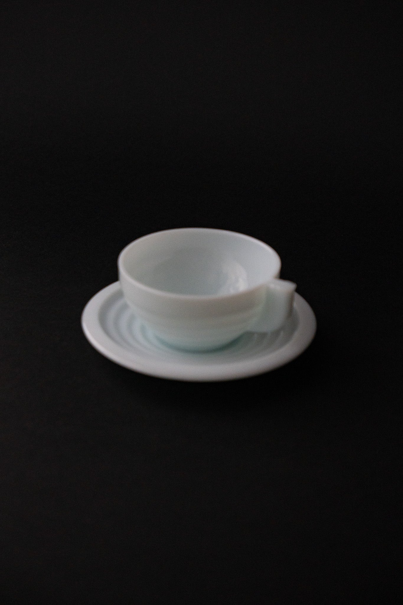 Art Deco Cup and Saucer – French Opalescent Glass