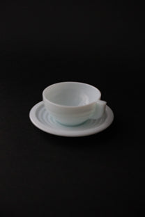 Art Deco Cup and Saucer – French Opalescent Glass