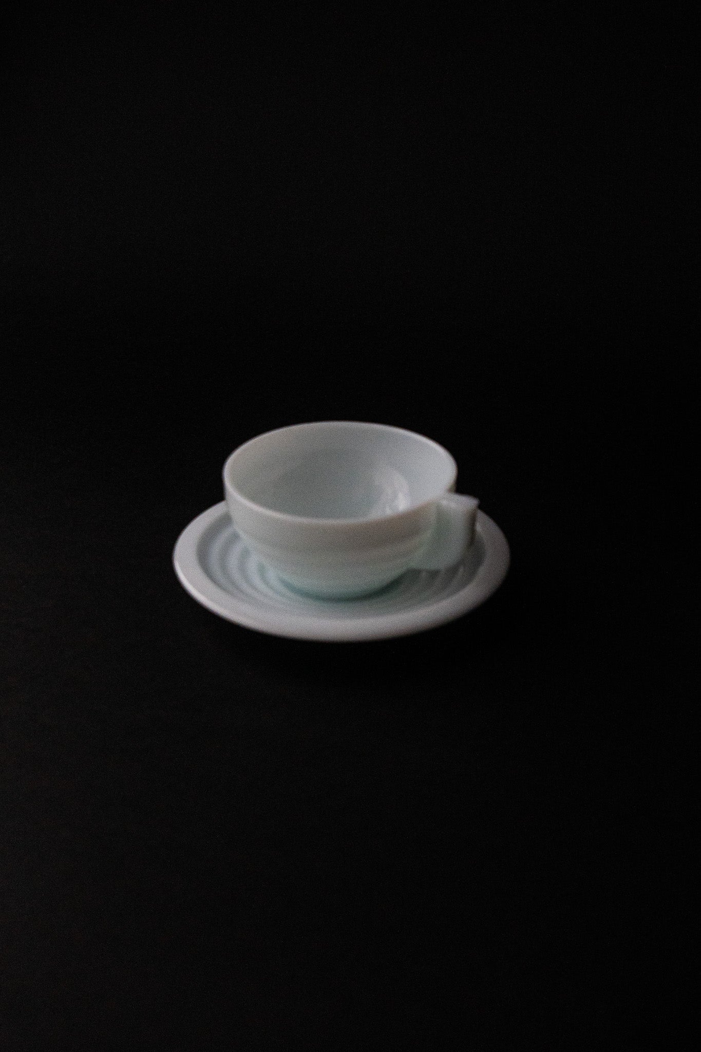 Art Deco Cup and Saucer – French Opalescent Glass