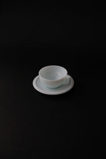 Art Deco Cup and Saucer – French Opalescent Glass